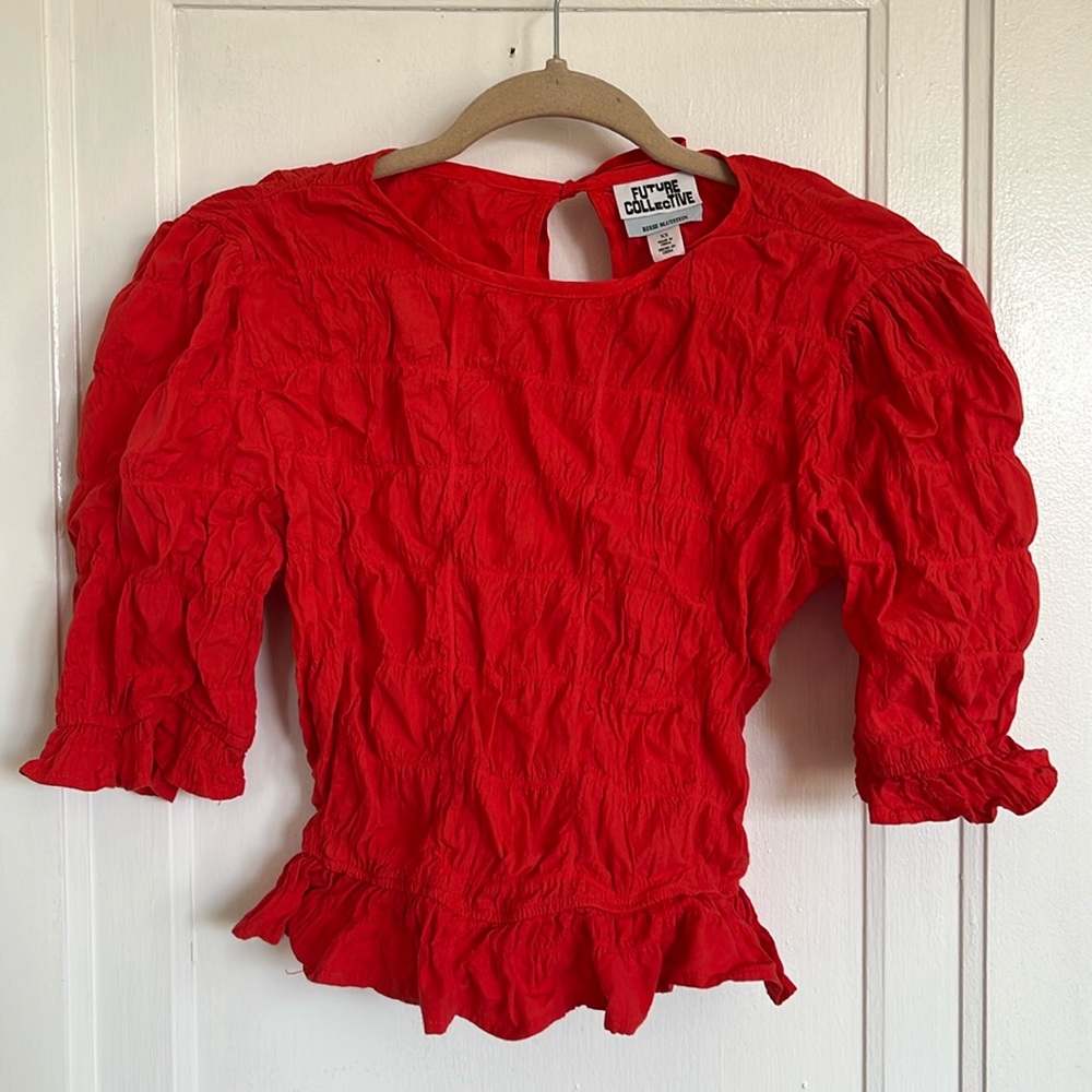 Future Collective by Reese Blustien X Target ruched red top size Xs